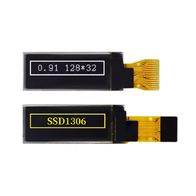 0.91 Inch OLED LCD 128x32 Vertical Screen E-Paper Module SSD1306 Bare Screen with IIC/SPI Display and Touch Interface