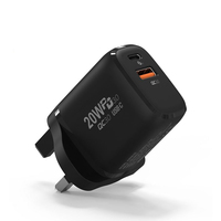 Adaptor Charger Ponsel Pengisian Cepat USB Type C PD 20W Grosir Kustom Colokan 3 Pin UK untuk Infinix Android USB-C Charger