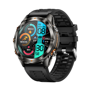 Smartwatch da uomo per 2025 1.46 pollici con schermo cardiofrequenza rilevatore di ossigeno nel sangue IPX8-3ATM orologio sportivo intelligente KT80 impermeabile - Product Image 1