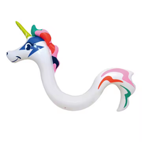Toboggan aquatique licorne populaire pour enfants, flottant, en PVC écologique, 450 cm x 350 cm, alimenté par prise électrique