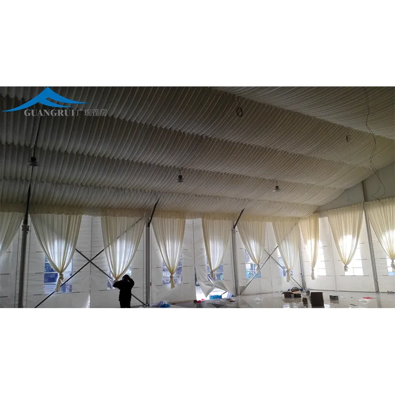 Luxury Heavy Duty PVC Wedding Tents Fire Retardant Transparent Large Church Outdoor Curved Shaped Trade Show Event Banquet Tent