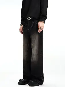 Fabricantes de ropa American vintage unisex personalizado Denim Pantalones de pierna ancha holgados jeans hombre hombres jeans hombres