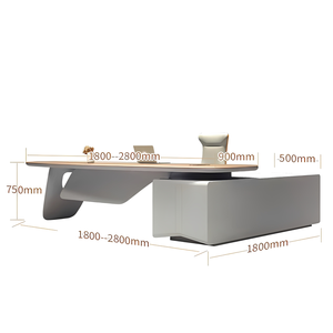 Scrivania Direzionale di Lusso Moderna per Ufficio CEO, Tavolo per Manager con Mobile Laterale, Scrivania per Computer da Casa/Ufficio - Product Image 2
