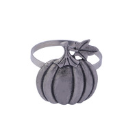 Anneau de serviette en métal bronze antique de haute qualité, réaliste et effrayant, en forme de citrouille, artisanat en alliage pour Halloween, maison hantée, banquet, dîner