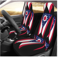Sarung Jok Mobil Bendera North Dakota Grosir, Pelindung Jok Depan Universal, Sarung Jok Bucket Full Wrap untuk Otomotif SUV