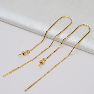 ต่างหูเงินแท้ S925 แบบยาวสำหรับผู้หญิง ดีไซน์เรียบง่าย กึ่งสำเร็จรูป ทันสมัย 1250 สำหรับทำเครื่องประดับมุก DIY ต่างหูแบบปรับแต่งได้ - Product Image 4