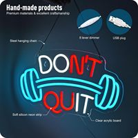 Enseigne au néon de gymnastique pour décoration murale, Don't Quit LED Light pour la maison Chambre de garçon Sports Gym Fitness Club