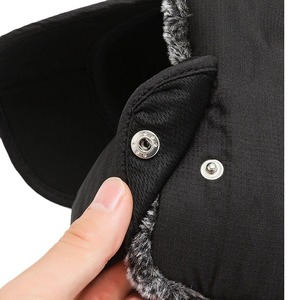 Men's Winter Outdoor Cycling Hat With Fleece Lining And Ear Protectors Keep Warm Windproof Baseball Cap Black Adult Sports Hat - Product Image 3