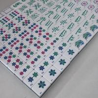Nouveau jeu de table personnalisé, tuiles de mahjong américaines en acrylique gravées bleues, ensemble portable à quatre couches pour 4 joueurs, divertissement
