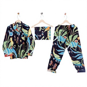 Meilleures ventes - Nouvelle conception - Robe de nuit d'été - Coton - Impression à la main - Ensemble de pyjama respirant et doux pour femmes - Plusieurs tailles - Product Image 1