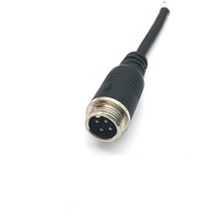 Car 4 Pin GX12 Male to Female AV Video Power Cord Aviation Plug Extension Cable