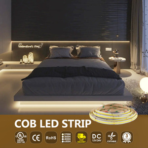 Wholesale 12v 24v 320 LEDs Dotless Flexible COB LED <b>Strip</b> for Home Cabinet Ceiling Commercial Projects - Product Image 6