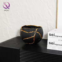 Pot Bunga Minimalis Modern Kecil Motif Retak Emas untuk Rumah Tangga, Piring Buah Kering, Dekorasi Ruang Tamu Kreatif