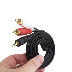 สายแยกสัญญาณเสียงแจ็ค3.5มม. ยาว1.4ม. ไปยังสาย <span class=keywords><strong>RCA</strong></span> AUX 2หัวสำหรับกล่องทีวีโฮมเธียเตอร์สายลำโพง - Product Image 4