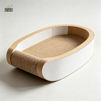 Lit-grattoir multifonctionnel en carton ondulé de sisal pour chat, jouet écologique et sûr pour animaux de compagnie, OEM ODM, logo et emballage personnalisés pour chats d'intérieur