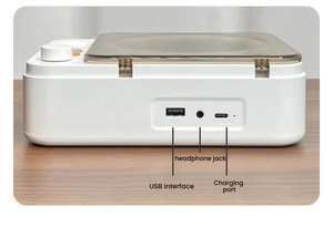 Reproductor de CD portátil estilo retro de fábrica con función USB y Bluetooth, altavoz de música de escritorio para decoración del hogar - Product Image 3