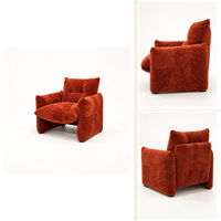 Fauteuil chaise longue moderne en tissu bouclé, fauteuil d'appoint rembourré à siège unique pour salon ou coin lecture