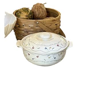 Tazón de Sopa de Cerámica con Doble Asa, Estilo Retro Francés, Romántico, Floral, con Tapa, para Frutas/Almacenamiento, Apto para Microondas, Olla para Sopa, 10-20 Yuanes - Product Image 5