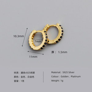 Boucles d'oreilles en argent 925 avec zirconium multicolore Boucles d'oreilles en argent sterling Boucles d'oreilles en argent sterling S925 CZ pour femmes - Product Image 4