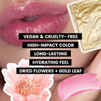 Gros Cosmétique De Luxe Maquillage Des Lèvres Rouge À Lèvres Transparent Avec Fleur Logo Personnalisé Étanche Température Couleur Changement Rouge À Lèvres
