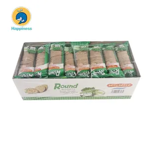 Vegetable flavour round biscuits
