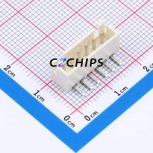 WAFER-XH2.54-6PWZ-Y62 Wire-to-Board Pin Header Bent Lead Through Hole,P=2.5mm Connector 1x6P 2.5mm Right Angle Insert XH - Product Image 1