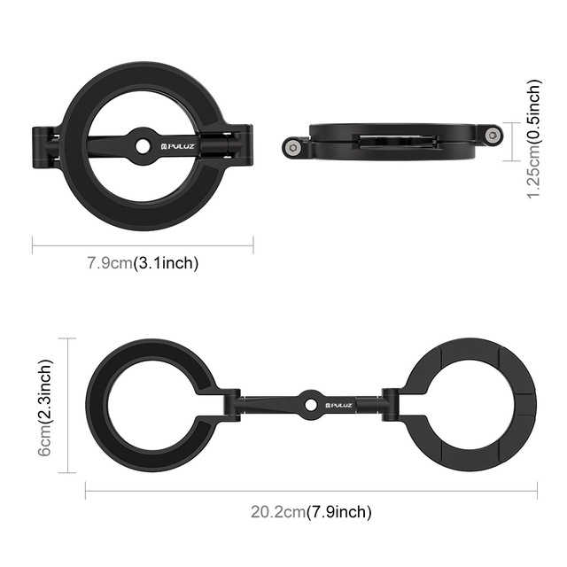 Puluz Fat Bull Magsafe Double sided Folding Aluminum Alloy Magnetic Mobile Phone Stand Travel Live Desktop Support Stand