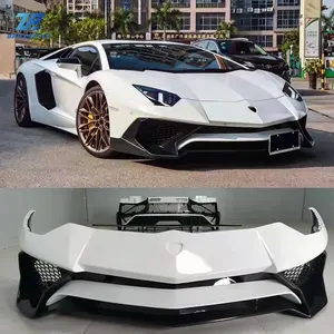 适用于兰博基尼LP700-4 LP720 LP750 Aventador前保险杠后保险杠的SV风格半碳纤维车身套件