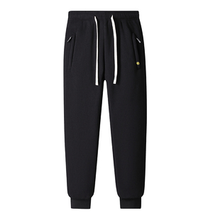 Pantalon de survêtement décontracté pour homme avec logo personnalisé, grande taille, coupe ample, jambe droite, confortable et tendance, motif toile tendance - Product Image 1