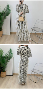 TWOTWINSTYLE donna design primavera abito lungo lungo lungo Patchwork volant stampa leopardato decorazioni tinta tinta semplice - Product Image 6