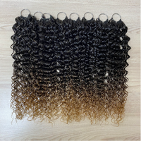 Extensions de cheveux humains au crochet à plumes, pré-bouclées, ombrées T30, ondulées, bouclées style bohème, pour tresses – Vente chaude directe usine