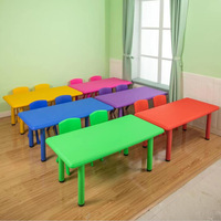 Table de maternelle Liserve, ensemble complet de mobilier d'éducation précoce, style chinois moderne, table rectangulaire en plastique pour enfants, pour la maison et l'école