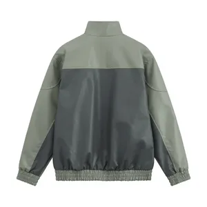 Chaqueta <span class=keywords><strong>de</strong></span> PU LAYENNE para <span class=keywords><strong>Hombre</strong></span>, <span class=keywords><strong>de</strong></span> Lujo y Estilo Urbano, con Cuello Alto, Bordada, Estilo Racing, con Parches, Cierre <span class=keywords><strong>de</strong></span> Cremallera, para Primavera, Talla Grande - Product Image 2