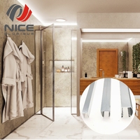 Accessoires de support complets, profil en U en aluminium, bande LED pour décorations de bordure de paroi de douche, alliage d'aluminium 6063
