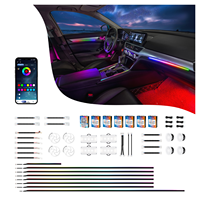 Système d'éclairage ambiant intérieur de voiture 12V, bande décorative LED K4, éclairage doux multicolore avec contrôle par application