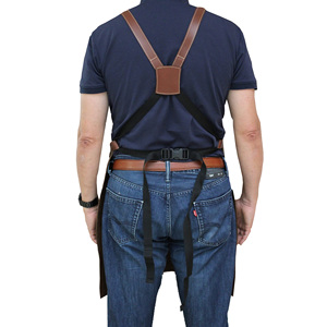 Đầy đủ hạt Da Nướng Tạp dề BBQ Dày da có thể điều chỉnh Tạp dề thợ cắt tóc Tạp dề với túi cho hàn chế biến gỗ người đàn ông - Product Image 5