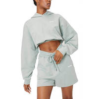 Ensemble de jogging deux pièces pour femme en velours, comprenant une veste courte et un pantalon de survêtement, avec logo brodé personnalisé en strass