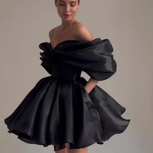 Vestido <span class=keywords><strong>de</strong></span> Noche Estilo Francés, Corte A, Hombros Descubiertos, Mini Vestido <span class=keywords><strong>de</strong></span> Cachemira para Fiestas <span class=keywords><strong>de</strong></span> Cumpleaños y Uso Diario, Elegante y <span class=keywords><strong>de</strong></span> Alta Gama, Talla Pequeña - Product Image 5