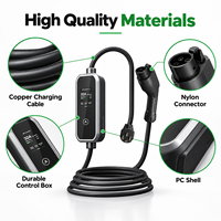 Chargeur EV AC Type 1 J1772 3.8kW 7.6kW 9.6kW 16A 32A 40A 240V FCC RoHS avec écran LCD 2.8 pouces, application, WiFi, Bluetooth, IP65, IK10 - Fournisseur OEM ODM
