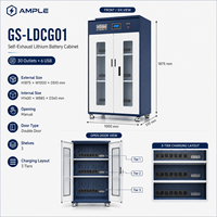 Kabinet Penyimpanan Pengisian Baterai Lithium dengan Pembuangan Udara Otomatis, Pintu Ganda Baja, 30 Stopkontak, 6 USB untuk Laboratorium, Pabrik, Gudang B2B