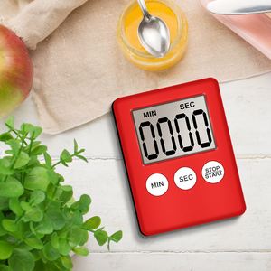 Temporizador de cocina cuadrado Pantalla digital LCD Imán Cuenta regresiva Reloj despertador Material plástico Herramienta de medición y medición - Product Image 3