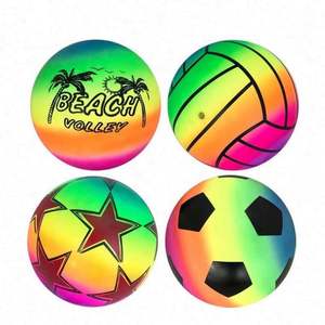 Ballon de plage gonflable en PVC coloré, 15 cm, rebondissant, arc-en-ciel, pour enfants, volley-ball, football, jouet sportif - Product Image 2