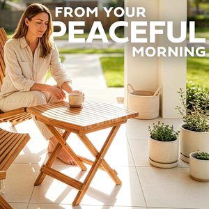 <span class=keywords><strong>Mesa</strong></span> Auxiliar Plegable <span class=keywords><strong>de</strong></span> Madera para Exteriores, Resistente a la Intemperie, <span class=keywords><strong>Mesa</strong></span> Pequeña para Patio, Porche, Piscina, Jardín, Balcón - Product Image 4