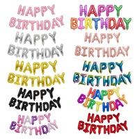 Bannière de ballons joyeux anniversaire, décoration de fête, ensemble de lettres suspendues gonflables 3D en aluminium, 16 pouces, pièces
