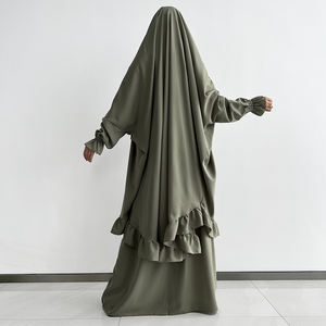Nida jiljil2 parça etek namaz seti türk Dubai suudi Robe uzun Khimar toptan mütevazı kadınlar müslüman kızlar islam giyim - Product Image 3