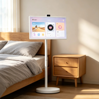 Pantalla Inteligente Interactiva con Soporte Giratorio de 360 Grados de 32 Pulgadas, Pantalla LCD con Batería para Señalización Digital en Dormitorios, Salas de Estar, Educación, Tiendas Minoristas