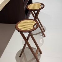 Tabouret de bar pliable en bambou moderne - Utilisation à domicile et en extérieur, design durable, portable et compact
