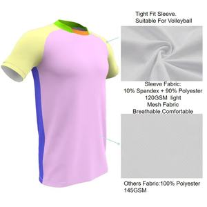 Chemises de sport de pickleball unisexes en polyester à séchage rapide avec logo personnalisé en stock, shorts respirants à manches courtes, maillot de tennis et de badminton - Product Image 4