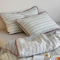 Modernes Bedrucktes Frisches Baumwoll-Jacquard-Bettwäsche-Set mit Dreieckskanten-Design Vierteiliges Bettlaken- und Bettdecken-Set
