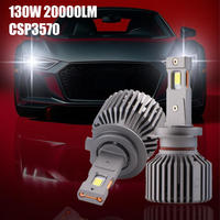Ampoule de phare LED pour voiture super lumineuse 12V 6500K, nouvelle génération haute puissance 130W 20000LM, compatible Canbus, adaptable à tous les véhicules, H7 H11 H4 9005 9006